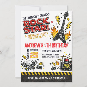 Personalisierte Rockstar-Geburtstagseinladung Einladung