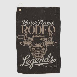 Personalisierte Rodeo Old West Stier Fang Legenden Golfhandtuch