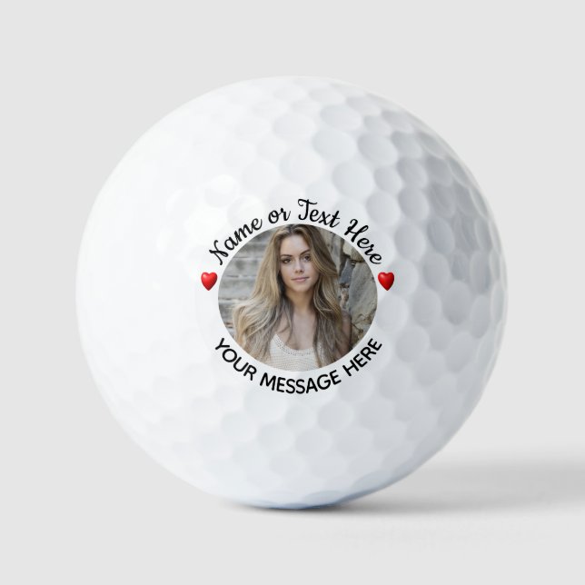 Personalisierte Romantik-Werbebotschaften und Foto Golfball (Vorderseite)