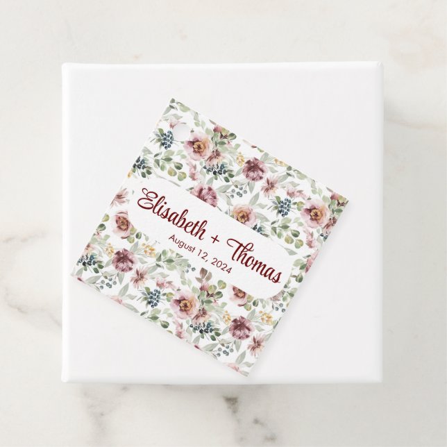 Personalisierte romantische Blumen-Pastellfarben-A Geschenkanhänger (Beispiel)