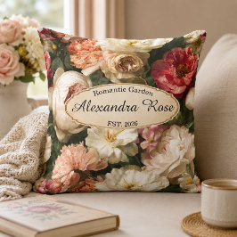 Personalisierte romantische florale Wasserfarbe Pf Kissen