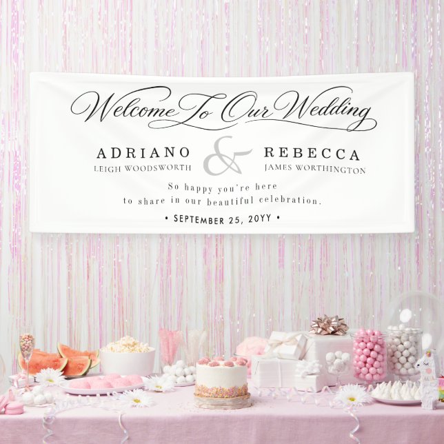Personalisierte Romantische Hochzeit Banner (Party)