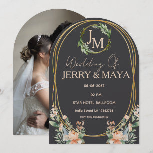 Personalisierte Romantische Hochzeit für Paare Einladung