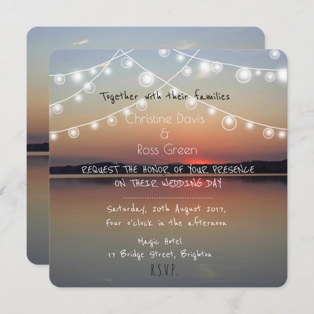 Personalisierte romantische Hochzeitsreise Einladung (Vorne/Hinten)