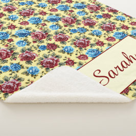 Personalisierte romantische Rose Vintag Sherpadecke