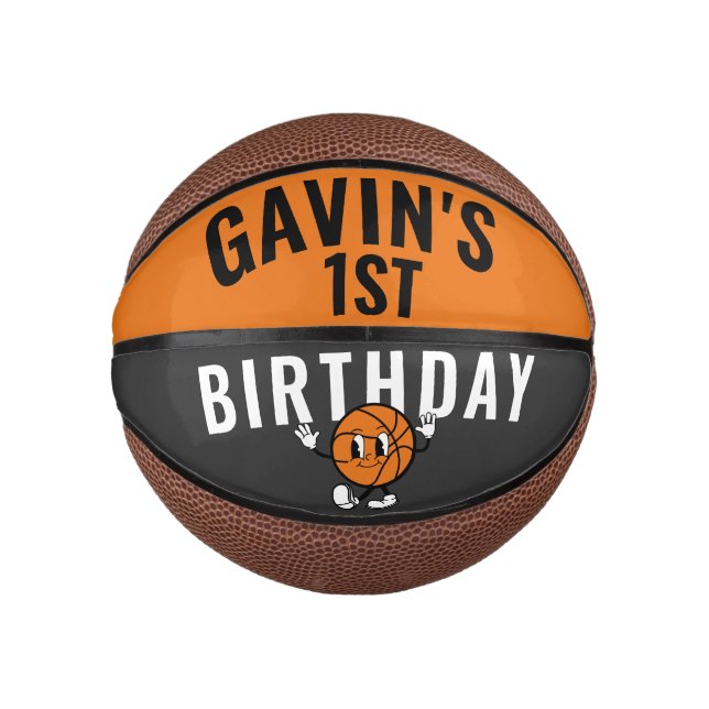 Personalisierte Rookie des Jahres der Geburtstag Mini Basketball (Vorderseite)
