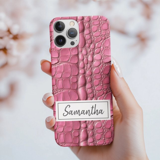 Personalisierte Rosa Alligator-Haut Case-Mate iPhone Hülle (Von Creator hochgeladen)