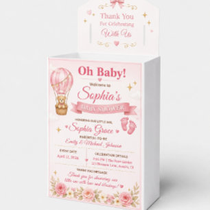 Personalisierte rosa Babyparty-Geschenkbox Geschenkschachtel