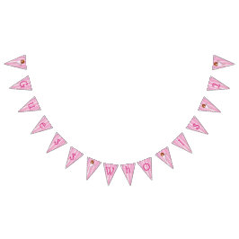 Personalisierte rosa Ballerina-Geburtstags-Fahne Wimpelkette