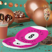 Personalisierte rosa Billardpool-Billardkugel-Gebu