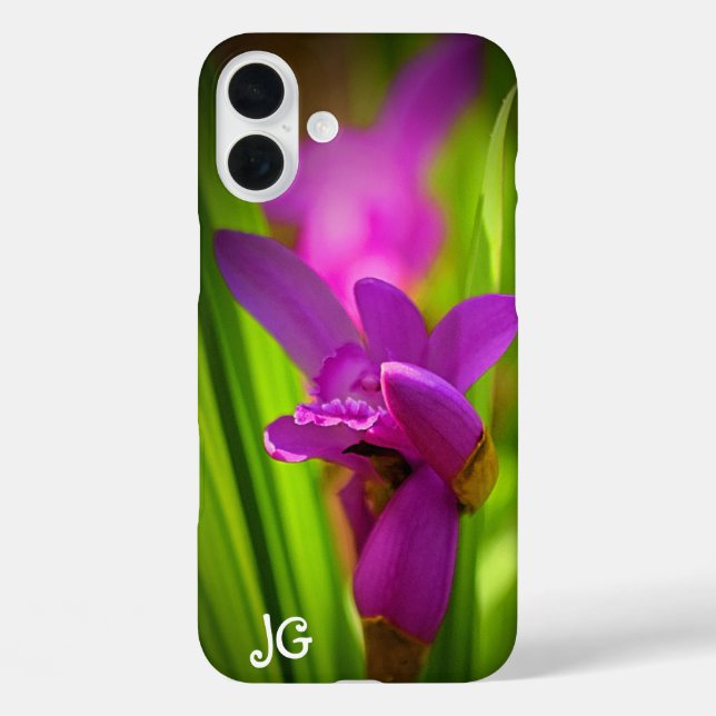 Personalisierte rosa Blume Apple iPhone Case (Rückseite)