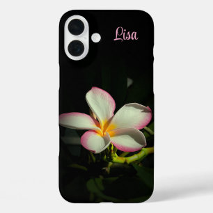 Personalisierte rosa Blume Apple iPhone Case