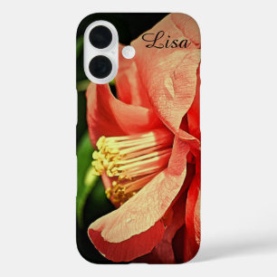 Personalisierte rosa Blume Apple iPhone Case