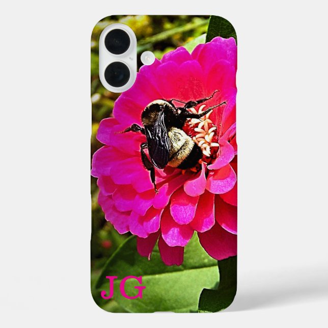 Personalisierte rosa Blume Apple iPhone Case (Rückseite)