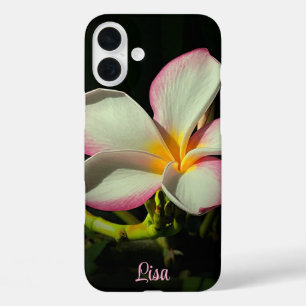 Personalisierte rosa Blume Apple iPhone Case