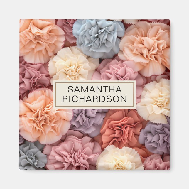 Personalisierte rosa Blume Magnet (Vorne)
