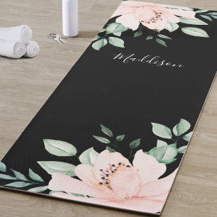 Personalisierte rosa Blumen-Yogamatte Yogamatte