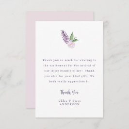 Personalisierte rosa Blumenmeldung Dankeschön Kart Dankeskarte