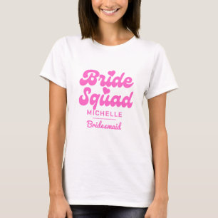 Personalisierte rosa Braut-Squad-Junggesellinnenab T-Shirt