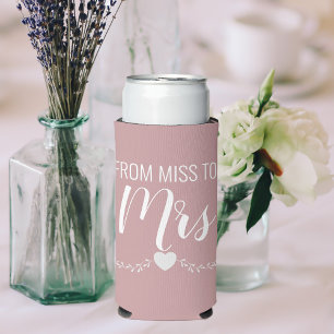 Personalisierte rosa Brautparty - Miss zu Mrs Selters Dosenkühler