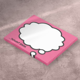 Personalisierte rosa Comic-Denkblase Post-it Klebezettel