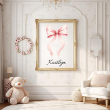 Personalisierte rosa Coquette-Bogen-Kinderzimmer-W