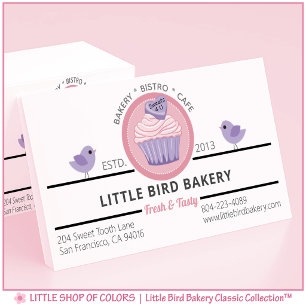 Personalisierte rosa Cupcake-Bäckerei Visitenkarte