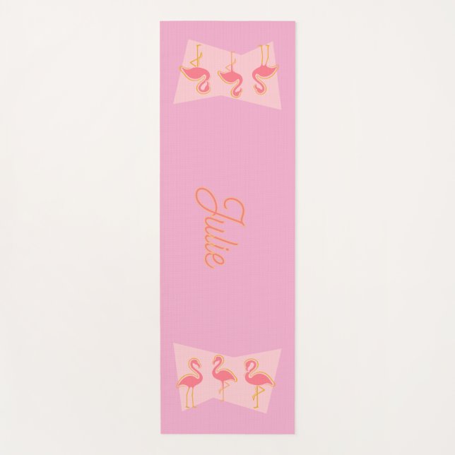 Personalisierte rosa Flamingo MCM Yogamatte     (Vorderseite)