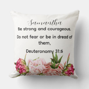 Personalisierte rosa florale Bibelvers christlich Kissen