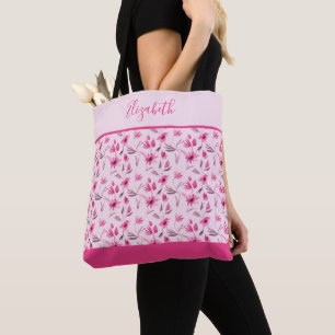 Personalisierte rosa florale Brautjungfer Hochzeit