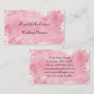 Personalisierte rosa florale feminine für sie visitenkarte