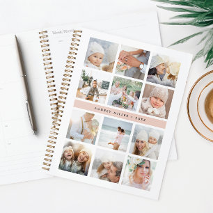 Personalisierte Rosa-FotoCollage Planer
