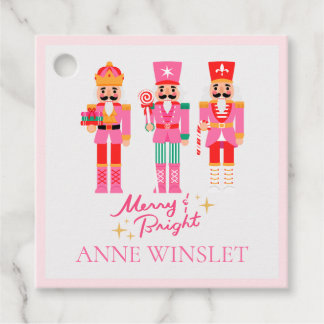 Personalisierte rosa fröhliche und helle Nussknack Geschenkanhänger