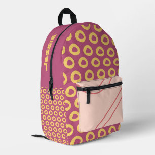 Personalisierte rosa/gelbe lustige Farben Bedruckter Rucksack