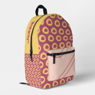 Personalisierte Rosa/Gelbe Spaßfarben Bedruckter Rucksack
