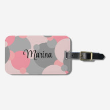 Personalisierte rosa-graue Moleküle Gepäckmarke