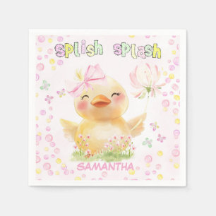 Personalisierte rosa Gummiente Papiertaschentücher Serviette