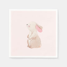 Personalisierte rosa Hase Erstes Geburtstagsservie