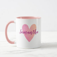 Personalisierte rosa Herz-Tasse