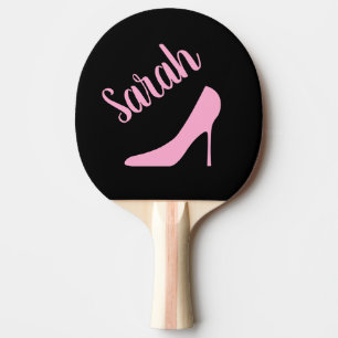 Personalisierte Rosa High Heel Stiletto Ladys Tischtennis Schläger