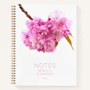 Personalisierte rosa Kirschblüten-Blumen Notizbuch
