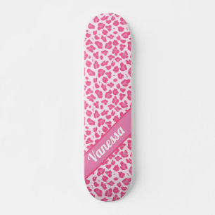 Personalisierte Rosa Leopard Print - Girls Skatebo Skateboard
