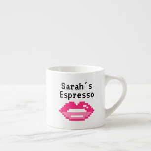 Personalisierte rosa Lippen Druck Espresso-Tasse Espressotasse
