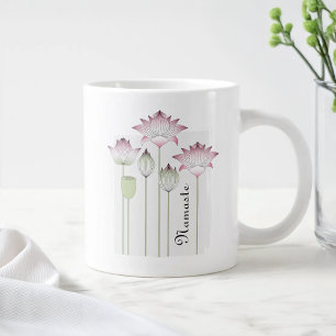 Personalisierte Rosa Lotus-Blume Jumbo-Tasse