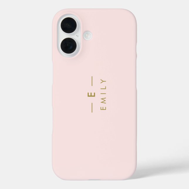 Personalisierte, rosa-minimalistische Moderne Case-Mate iPhone Hülle (Rückseite)