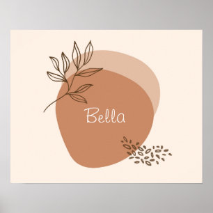 Personalisierte rosa minimalistische Wandkunst    Poster