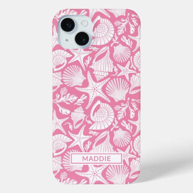 Personalisierte rosa Muscheln Case-Mate iPhone Hülle (Rückseite)