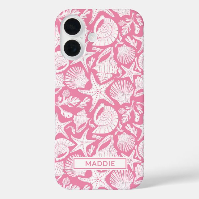 Personalisierte rosa Muscheln Case-Mate iPhone Hülle (Rückseite)