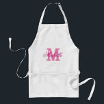 Personalisierte Rosa-Name Monogramm-Schürze für Fr Schürze<br><div class="desc">Schürze mit personalisierter Bezeichnung | Heiß rosa. Elegante mit Monogramm GRILLEN / Küche Schürze für Männer, Frauen und Kinder. Stilvolle Schrift Typografie Anfangsbuchstaben. Angefeiltes Barbecue / Backen Schürze in khaki beige / Standard weiß und gelb. Lange und kurze Version. Machen Sie einen für Mama, Mutter, Ehefrau, Tante, Oma, Tochter, Freundin...</div>
