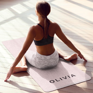 Personalisierte rosa & Namensmonogramm   Elegant i Yogamatte